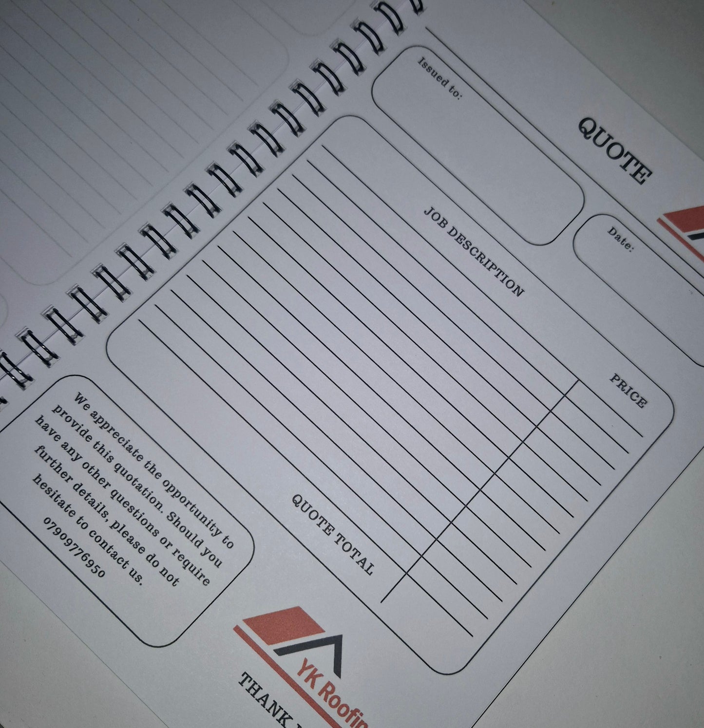 Customer Quote Book – Personalised, Professional & Ready to Impress