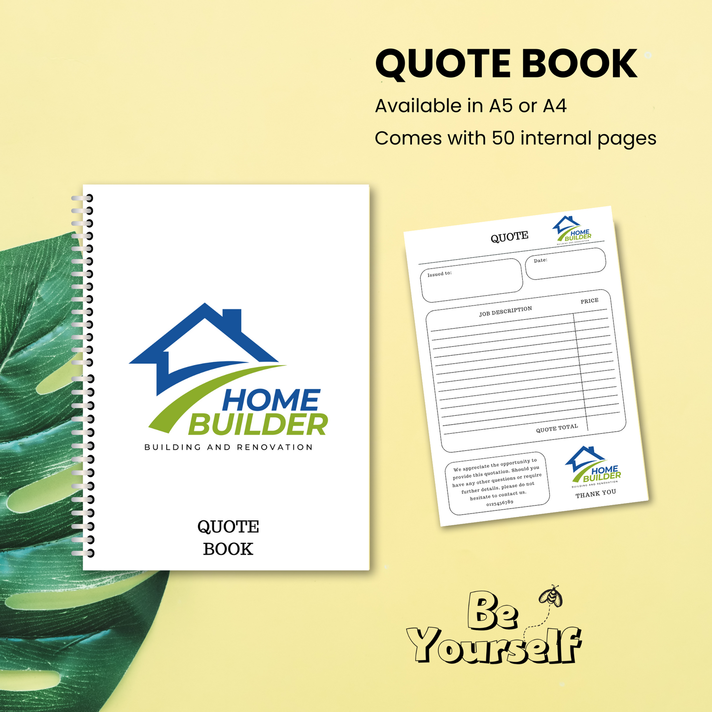 Customer Quote Book – Personalised, Professional & Ready to Impress