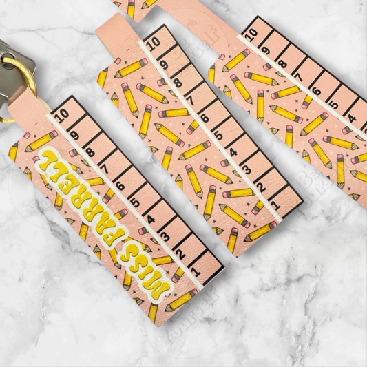 Keyring Ruler – Pencil Pattern Teacher Gift