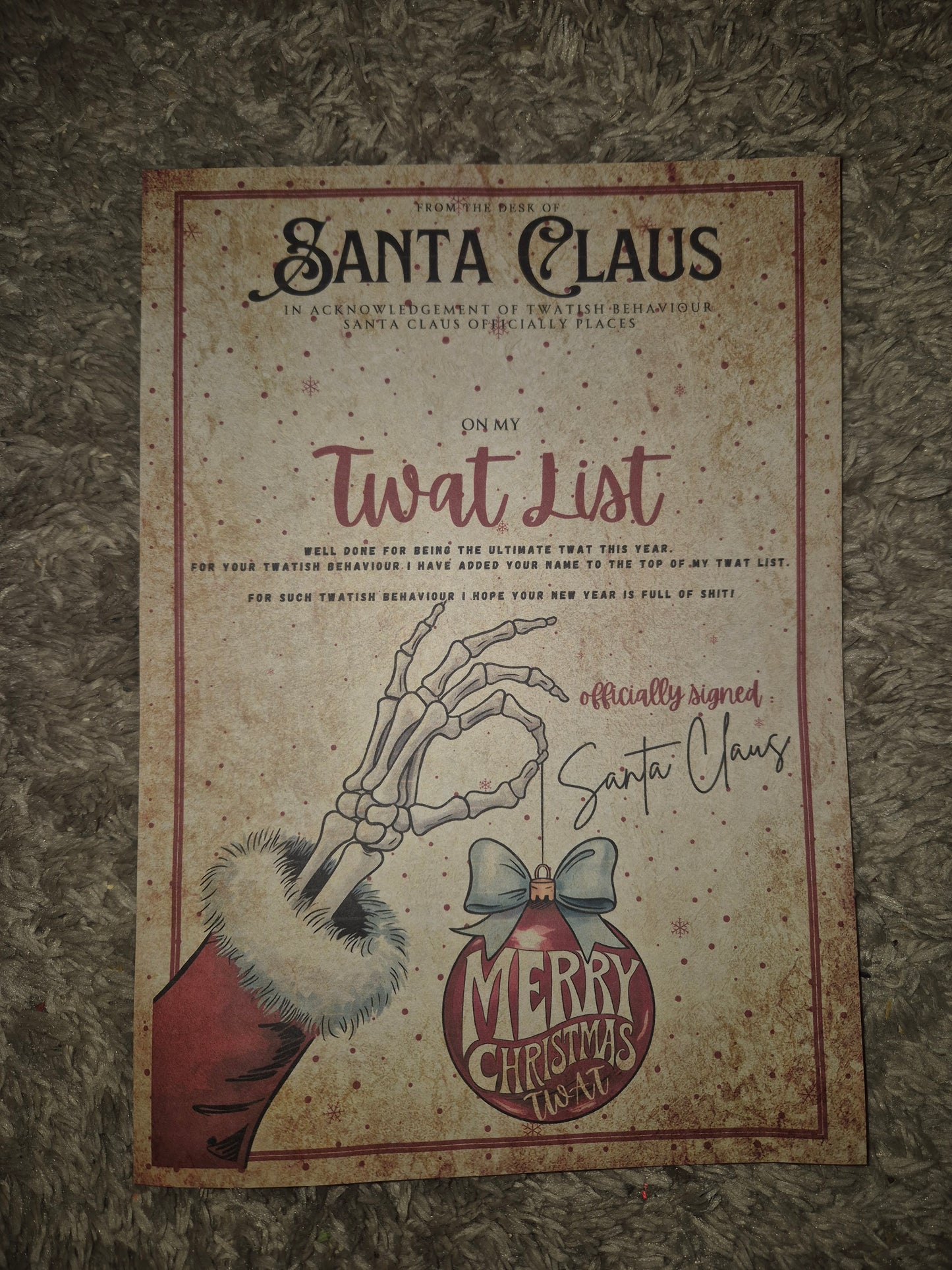 Twat certificate scroll